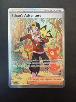 Pokemon Destined Rivals Ethan's Adventure 236/182 Special Illustration Rare - Image 1