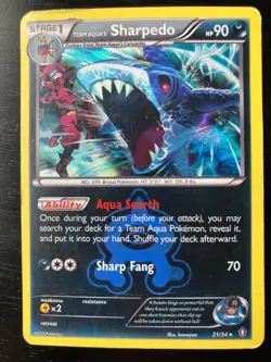Pokemon Team Aqua's Double Crisis -Holo Sharpedo 21/34 & Carvanha 20/34 EX/G - Image 5