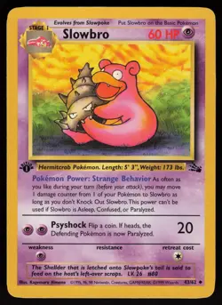 Slowbro 43/62 Uncommon Fossil 1st Edition Pokemon - Image 1
