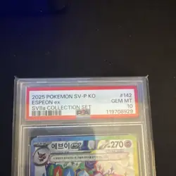 Pokemon Espeon ex 142/SV-P SV8a Promo Holo PSA 10 Korean 2025 - Image 3