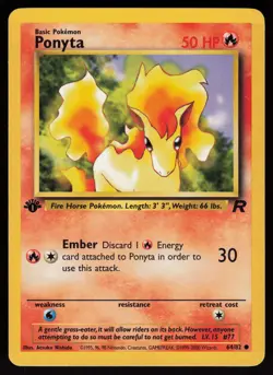 Ponyta 64/82 Common Team Rocket 1st Edition Pokemon - Image 1