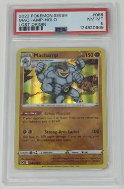 Machamp Holo 2022 Pokemon Sword Shield Lost Origin #088/196 PSA 8 - Image 1
