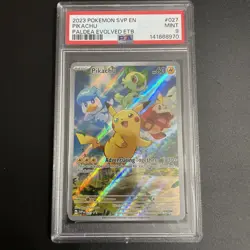 Pokemon Pikachu #027 Paldea Evolved Black Star Promo 2023 PSA 9 - Image 1