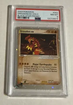 2003 Pokemon #002 Groudon EX-Holo Black Star Promo PSA 8 NM-MT - Image 1