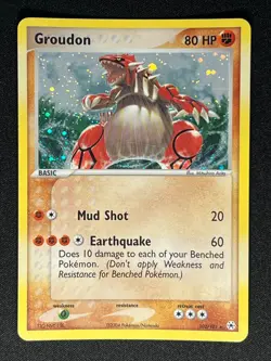 Pokemon 2004 EX Hidden Legends-Groudon 102/101 Secret Rare Holo -NM - Image 1