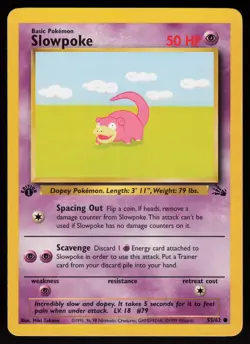 Slowpoke 55/62 Common Fossil Unlimited Pokemon - Image 1