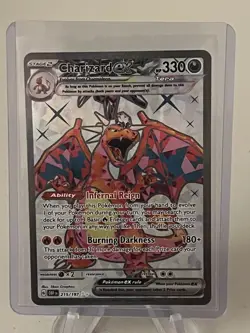 Pokemon TCG Charizard EX Obsidian Flames Ultra Rare Full Art Holo Card 215/197 - Image 1