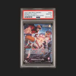 PSA 10 Monkey D Luffy OP05-060 L PSA Magazine Promo English One Piece Card - Image 1
