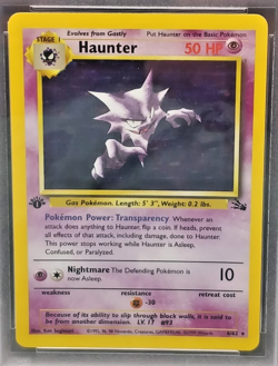 1999 Pokemon Fossil 1st Edition Haunter Holo #6 WOTC _ PSA 8 - Image 2