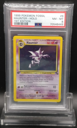 1999 Pokemon Fossil 1st Edition Haunter Holo #6 WOTC _ PSA 8 - Image 3