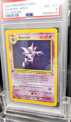 1999 Pokemon Fossil 1st Edition Haunter Holo #6 WOTC _ PSA 8 - Image 4