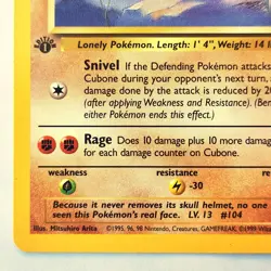 Cubone 50/64 Pokemon TCG 1st Edition Jungle NM Vintage 1999 Card - Image 5