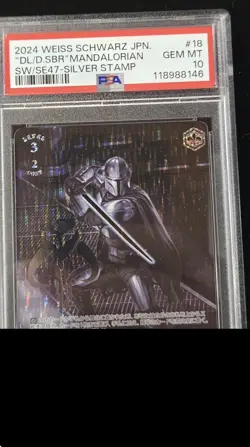 2024 Weiss Schwarz Japanese Mandalorian Sw/se47 Silver Stamp #18 Psa 10 - Image 3