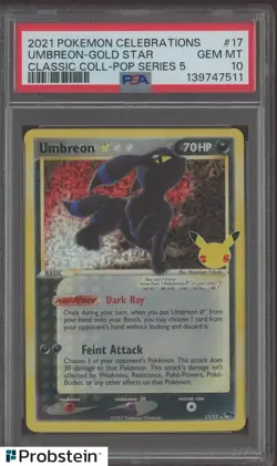 2021 Pokemon Celebrations Classic Pop Series 5 #17 Umbreon Gold Star PSA 10 - Image 1