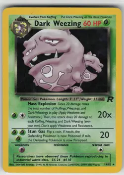 Pokemon TCG Dark Weezing (14) 14/82 Team Rocket Holo Rare card Unlimited Holofoi - Image 1