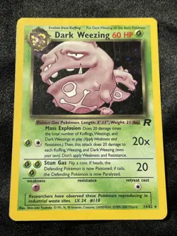 2000 Vintage Pokemon TCG - Dark Weezing 14/82 Team Rocket - Holo Rare - MP (A1) - Image 1