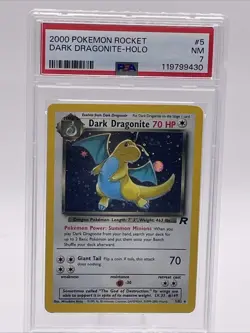 Pokemon Dark Dragonite Holo - 5/82 Team Rocket Holo PSA 7 - Image 1
