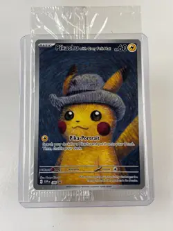 Pikachu With Grey Felt Hat 085 Promo Card Pokemon X Van Gogh Museum, SEALED! - Image 1