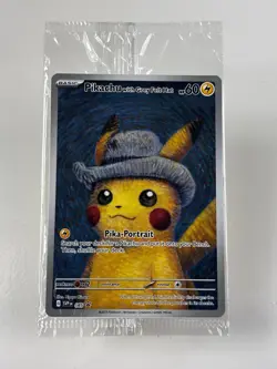 Pikachu With Grey Felt Hat 085 Promo Card Pokemon X Van Gogh Museum, SEALED! - Image 2