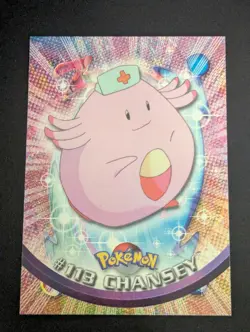 Topps Pokemon Chansey #113 TV Animation Edition Non Holo Blue Logo 2000 NM - Image 1