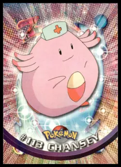 Topps Pokemon Chansey #113 TV Animation Edition Non Holo Blue Logo 2000 NM - Image 1