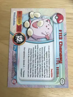 2000 Pokemon CHANSEY #113 (Non Holo) Topps Blue Logo 1st Ed TV Animation NM-MT - Image 2