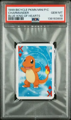 1999 BICYCLE POKEMON MINI PLAYING CARDS BLUE DECK CHARMANDER PSA 10 - Image 1