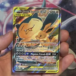 Pokemon Eevee and Snorlax GX Holo Card SM169 Promo Card - Image 2