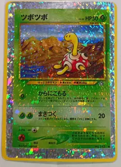 Japanese Pokemon Shuckle No 213 Holo Sticker on a Pokemon Card Mystery - Image 1