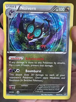 POKEMON NOIVERN 77/111 RARE COSMOS REVERSE HOLOFOIL FURIOUS FISTS MP CARD - Image 1