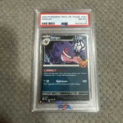 Pokemon Gengar 057/091 PSA 8 Trick or Trade 2024 057 57 PSA 8 Cosmo Holo - Image 1