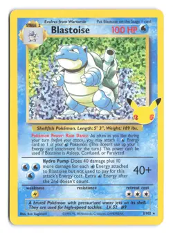 Blastoise Holo 2/102 25th Anniversary Celebrations Pokemon Card - Image 1