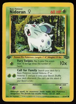 Nidoran F 57/64 Common Jungle 1st Edition Pokemon - Image 1