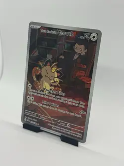 Team Rocket's Meowth 203/182 Destined Rivals Illustration Rare Pokemon TCG - Image 2