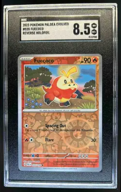 2023 Pokemon SV Paldea Evolved Fuecoco Reverse Holo #035/193 SGC 8.5 - Image 1