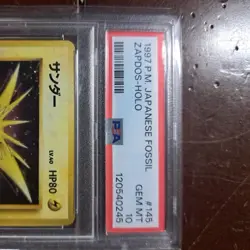 1997 Pokemon FOSSIL #145 ZAPDOS-HOLO Japanese PSA 10 GEM MT - Image 4