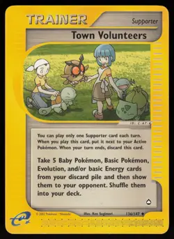 Town Volunteers 136/147 Uncommon Aquapolis Pokemon - Image 1