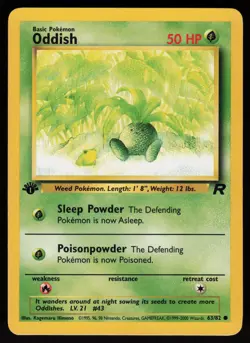Oddish 63/82 Common Team Rocket 1st Edition Pokemon - Image 1
