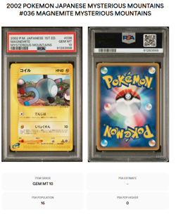 PSA 10 Pokemon 2002 Japanese Mysterious Mountains 1st ED Magnemite #036 POP#16!! - Image 3