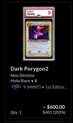 Dark Porygon2 Holo 1st Edition Neo Destiny PSA 9 #8 Pokemon 2002 - Image 5