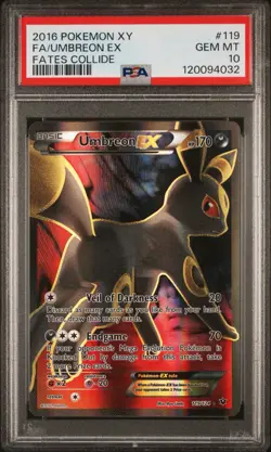 2016 POKEMON XY FATES COLLIDE #119 FULL ART/UMBREON EX PSA 10 - Image 1