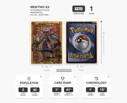 Mewtwo EX 164/162 Secret Rare XY Breakthrough TAG 1 Poor Pokemon not PSA - Image 3