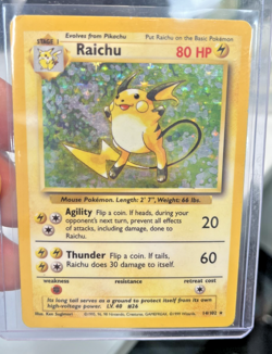 Raichu 14/102 Base Set Unlimited Holo Rare Pokemon TCG LP-MP - Image 1