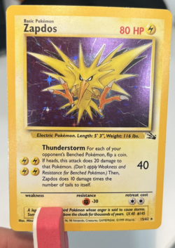 1999 Pokemon Zapdos 15/62 HOLO Rare LP - Image 1