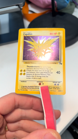 1999 Pokemon Zapdos 15/62 HOLO Rare LP - Image 2