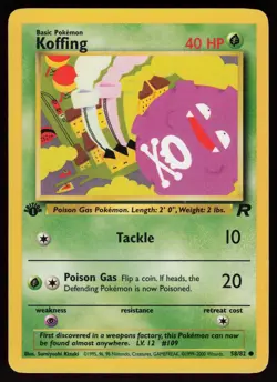 Koffing 58/82 Common Team Rocket 1st Edition Pokemon - Image 1