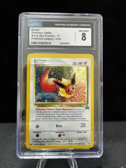 2000 Pokemon Black Star Promos #11 Pokemon League Eevee Holo CGC 8.5 NM-MT+ - Image 1