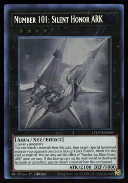 Number 101: Silent Honor ARK LED9-EN000 Ghost Rare 1st Edition Yu-Gi-Oh - Image 1