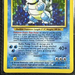 Blastoise 002/102 Holo Rare Pokemon Card English 1999 Base Set BS WOTC CCG TCG - Image 3