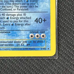 Blastoise 002/102 Holo Rare Pokemon Card English 1999 Base Set BS WOTC CCG TCG - Image 5